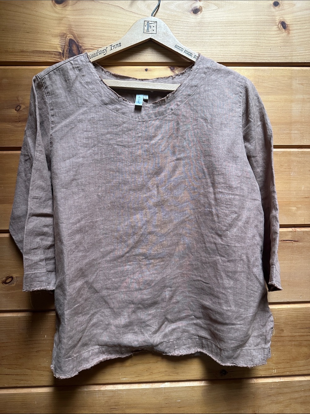 Kleën Linen shirt 3/4 sleeve brown XS